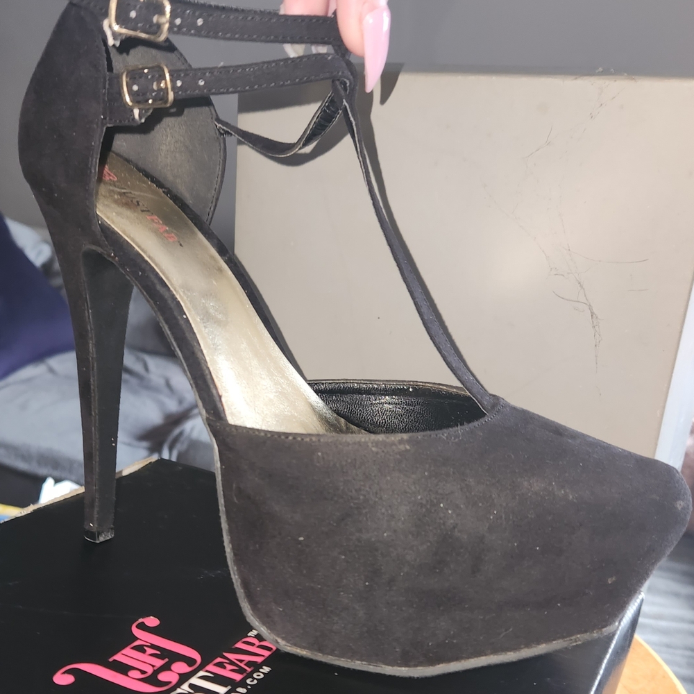 Justfab Black Platform Heels